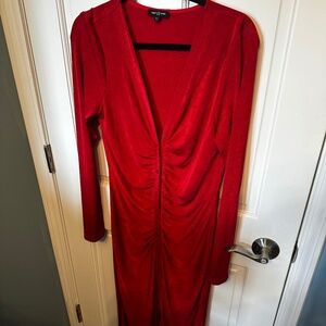 Area Stars - Red Maxi Roche Button Dress - Size L